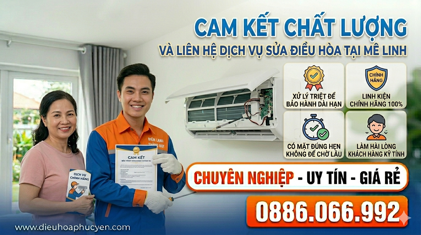 Cam kết và liên hệ dịch vụ sửa điều hòa tại Mê Linh