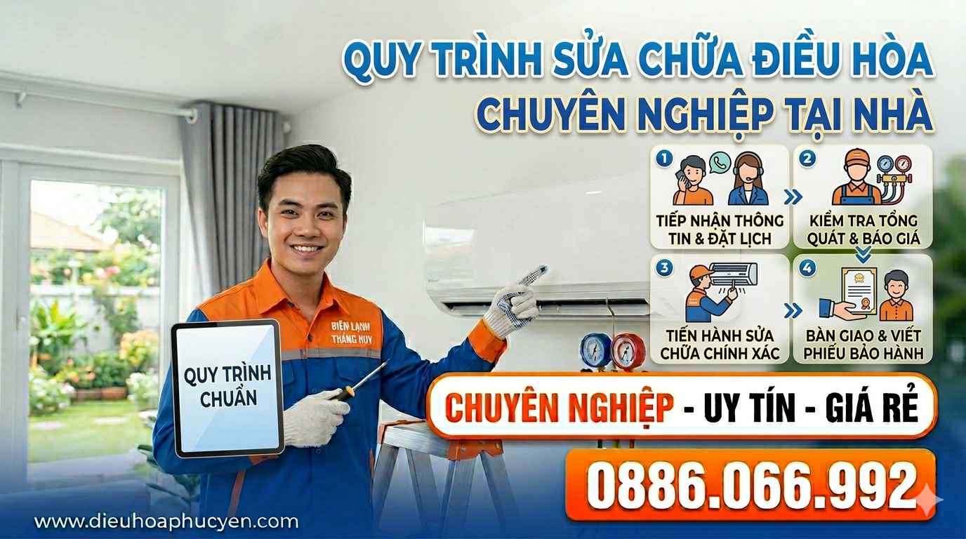 Quy trình sửa chữa điều hòa chuyên nghiệp tại nhà